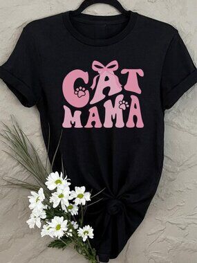 Cat Mama T-Shirt, Cat Mom Graphic Tee, Cute Cat Lover Shirt Gift